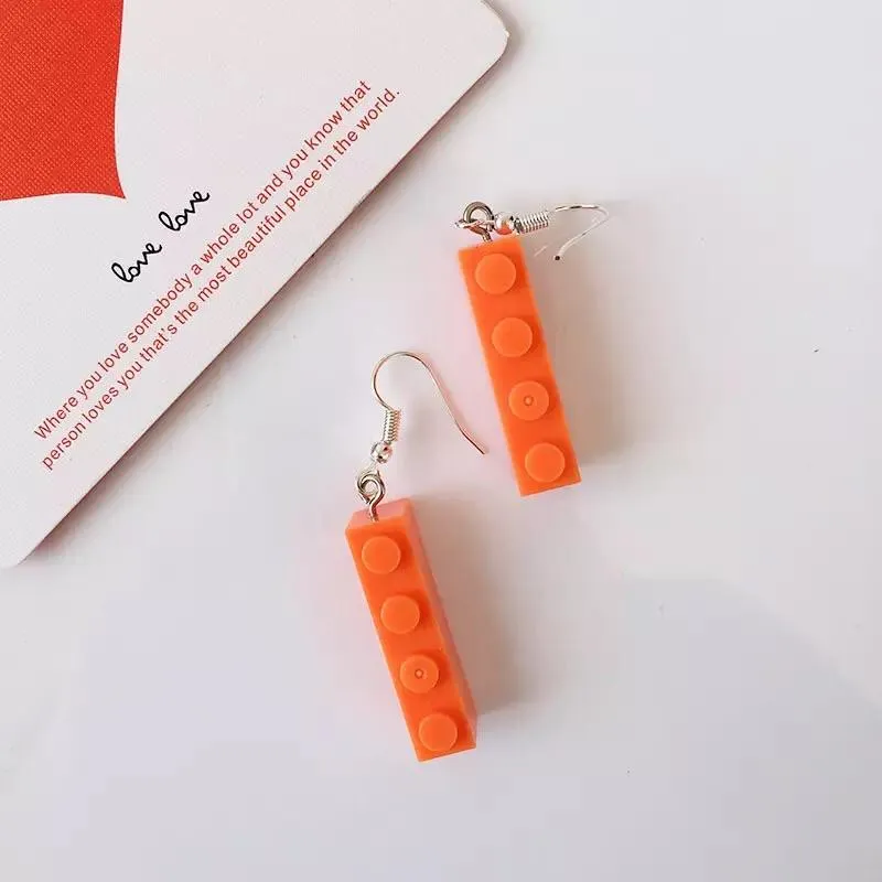 Lego blocks earrings