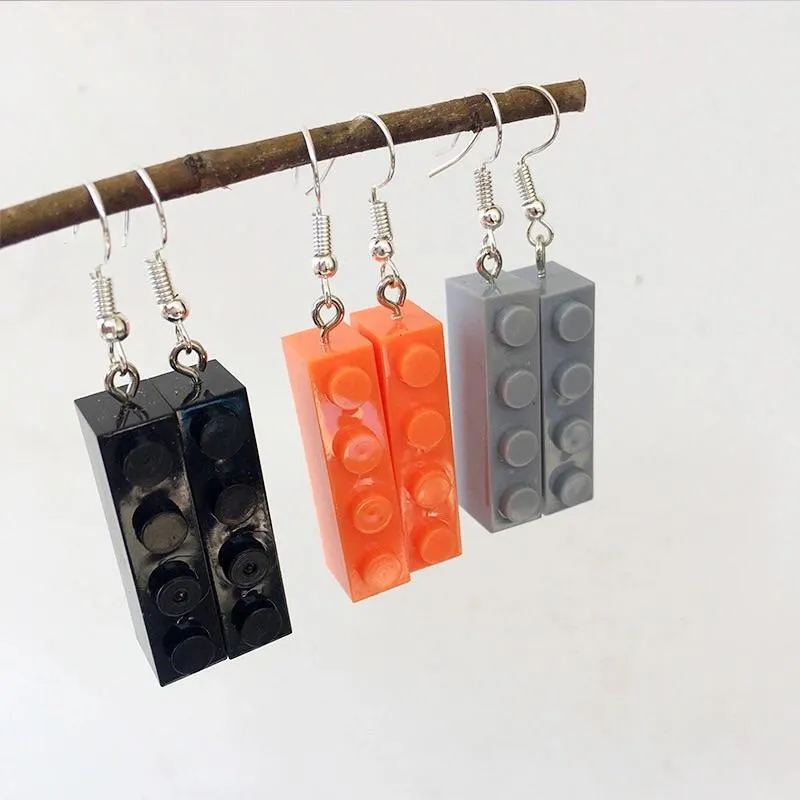 Lego blocks earrings