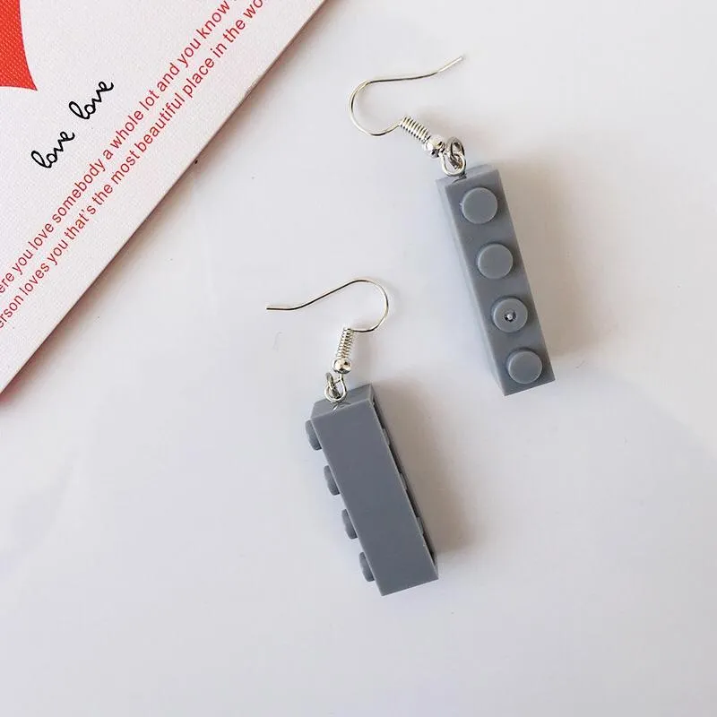 Lego blocks earrings