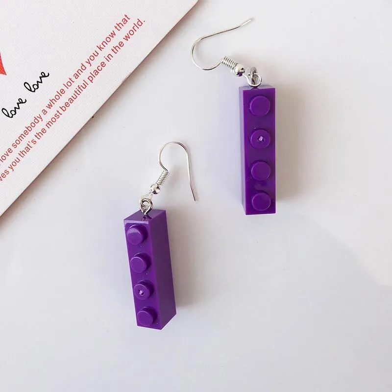 Lego blocks earrings