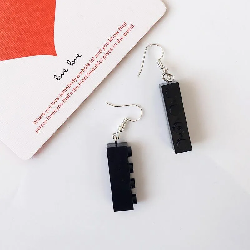 Lego blocks earrings