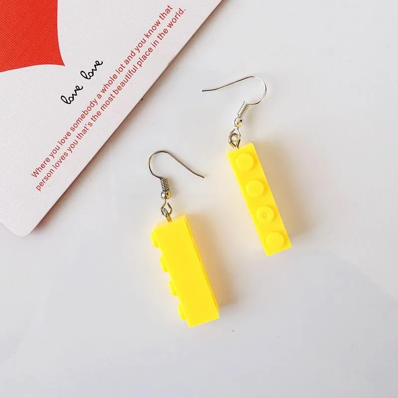 Lego blocks earrings