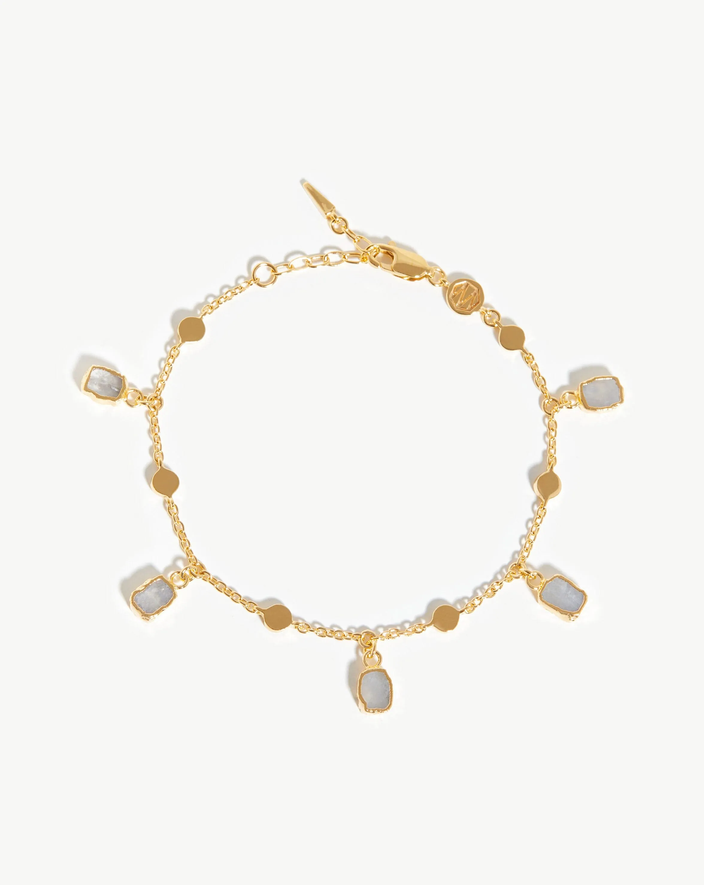 Lena Charm Bracelet | 18ct Gold Plated Vermeil/Rainbow Moonstone