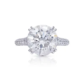 Lian 6 Carat G VS1 Round Cut Lab-Grown Diamond Engagement Ring in 18k White Gold