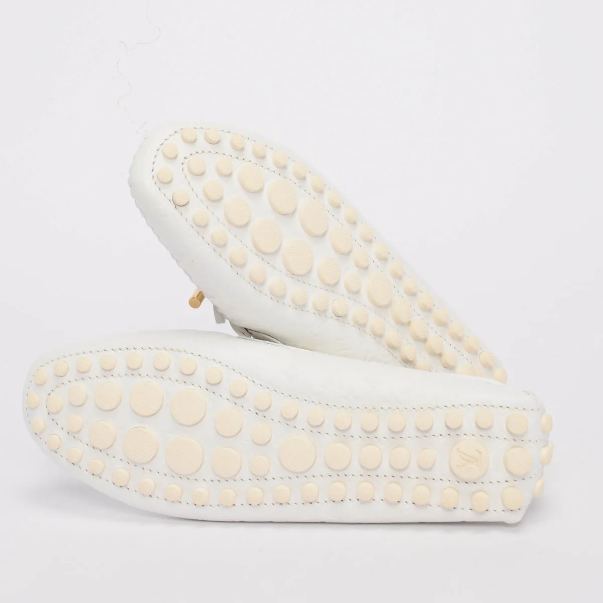 Louis Vuitton White Monogram Empreinte Gloria Flats 39