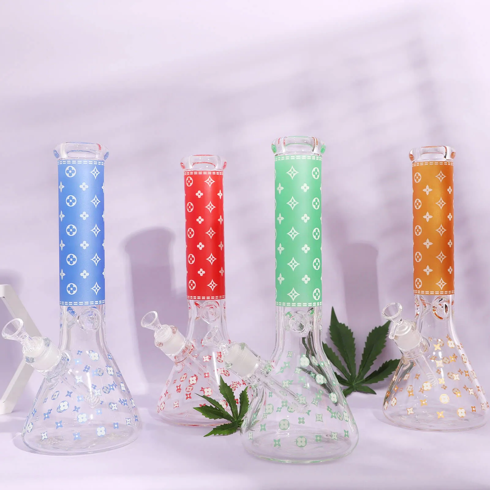 LV Pattern Beaker Bong 13.5"