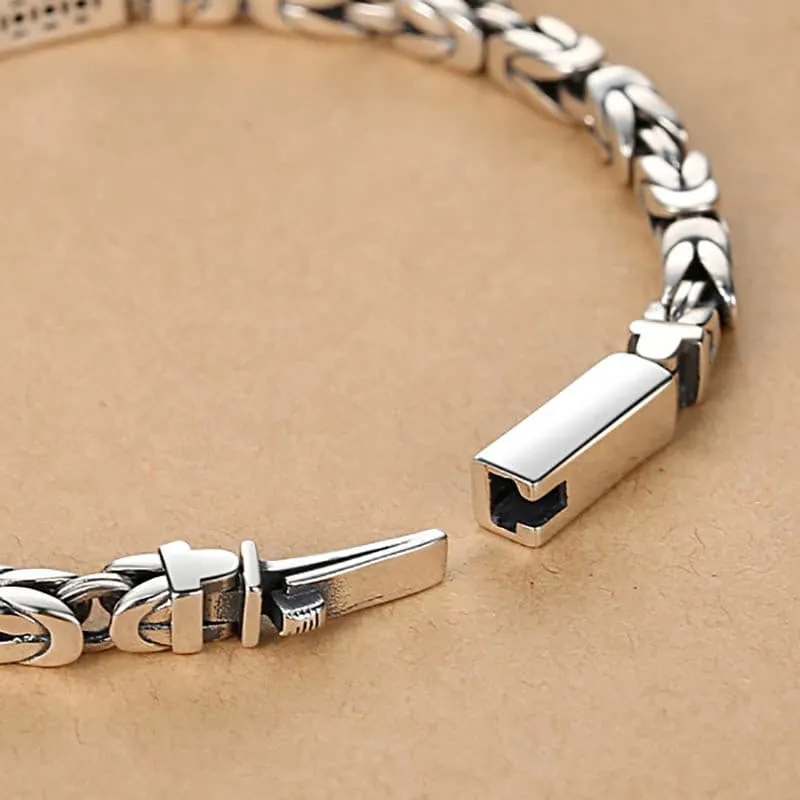 Elegant Mens High-Quality Sterling Silver Bracelet