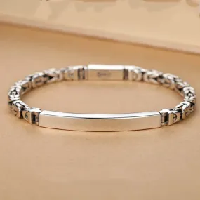 Elegant Mens High-Quality Sterling Silver Bracelet