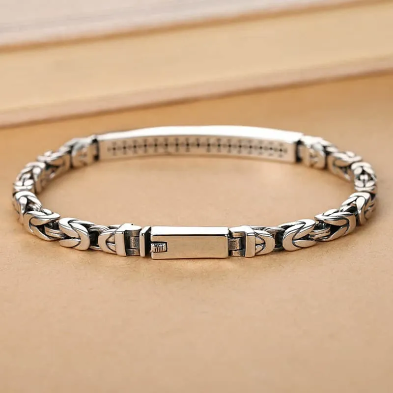 Elegant Mens High-Quality Sterling Silver Bracelet