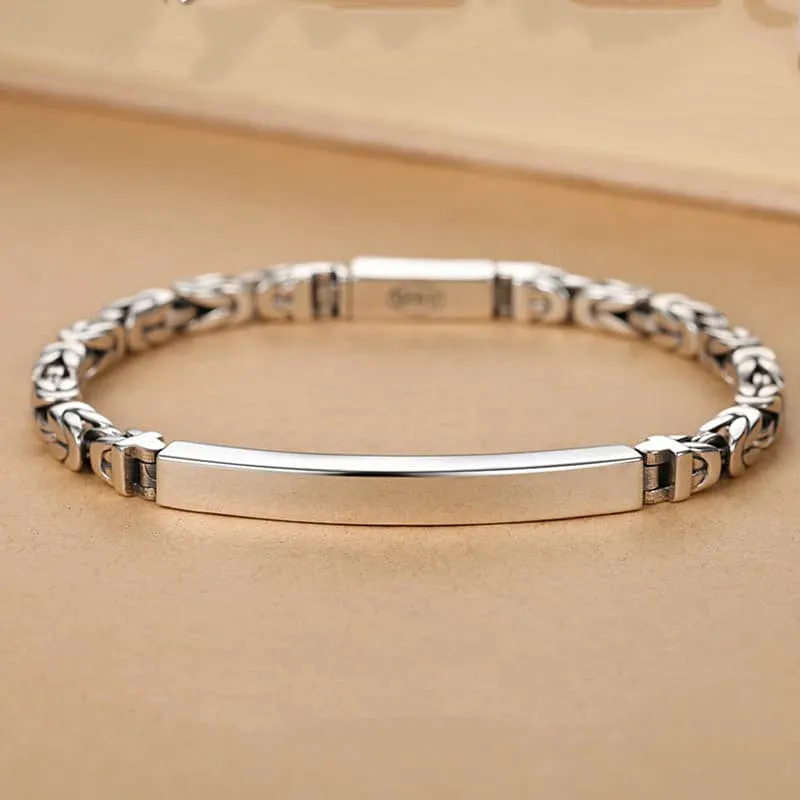 Elegant Mens High-Quality Sterling Silver Bracelet