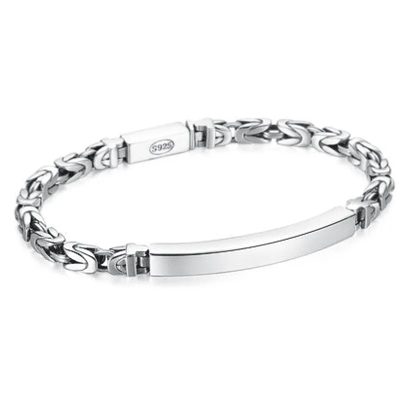 Elegant Mens High-Quality Sterling Silver Bracelet