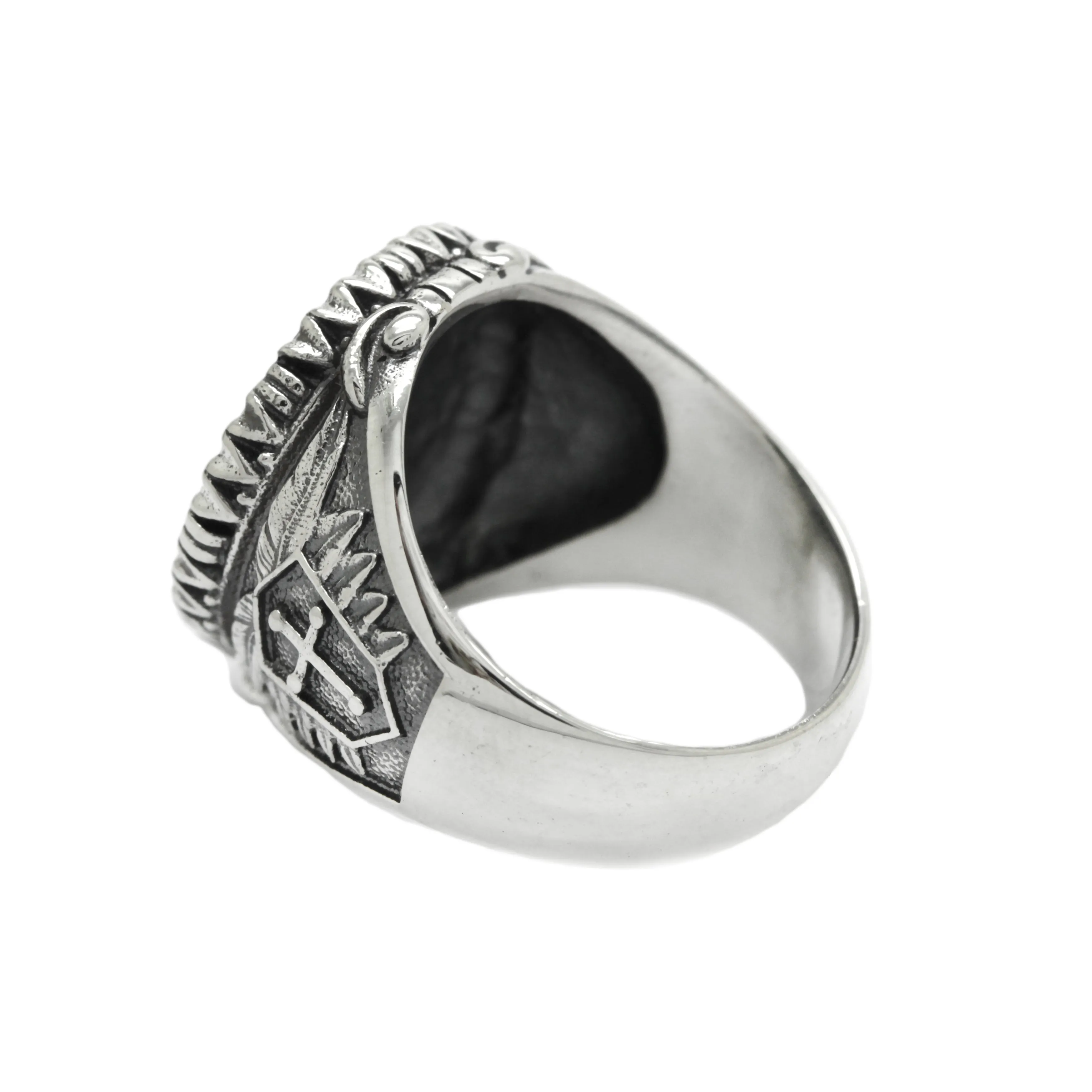 Michael the Archangel Men's Ring Silver Round Signet