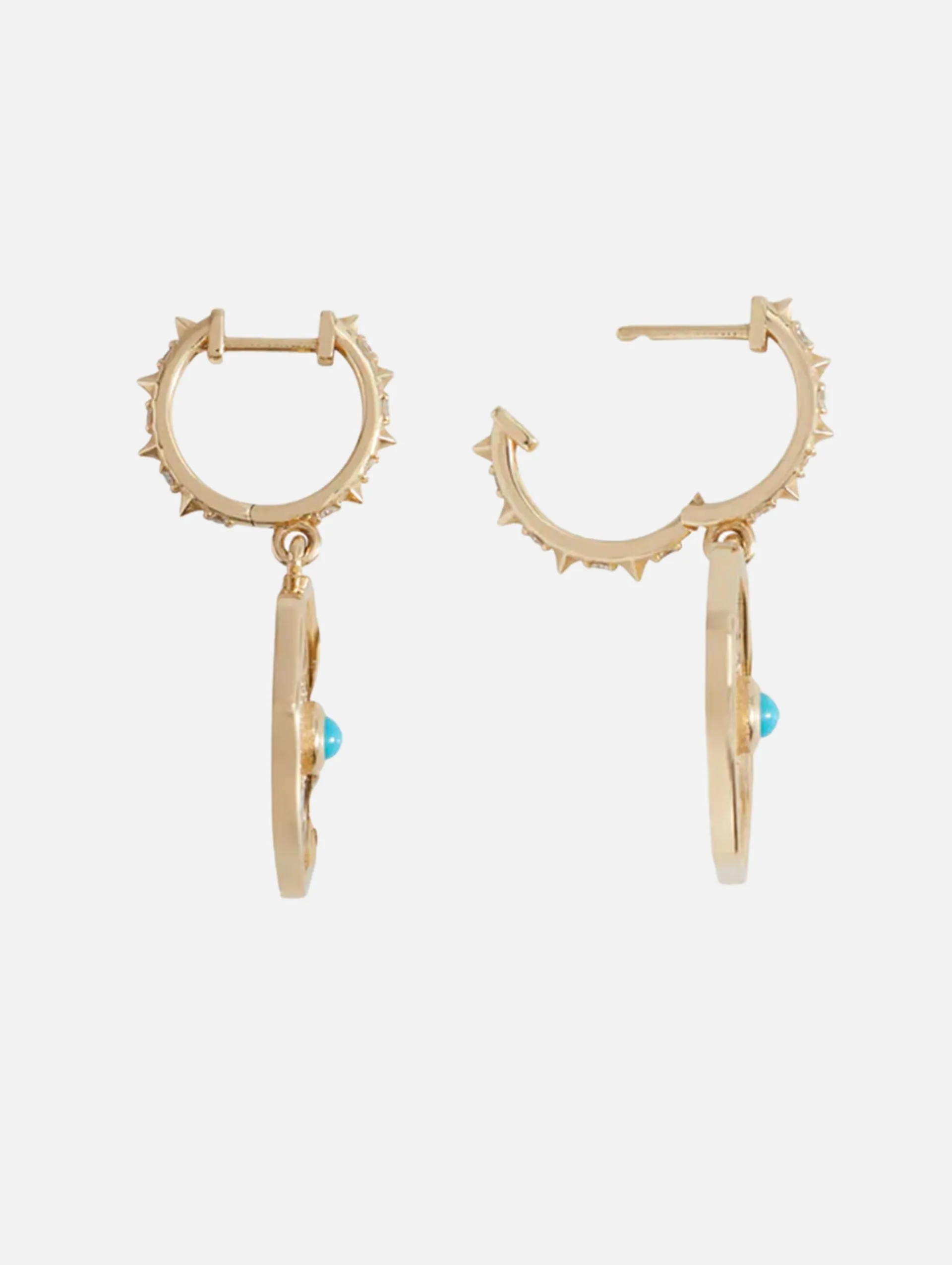 Mini Turquoise Porte Bonheur Earrings