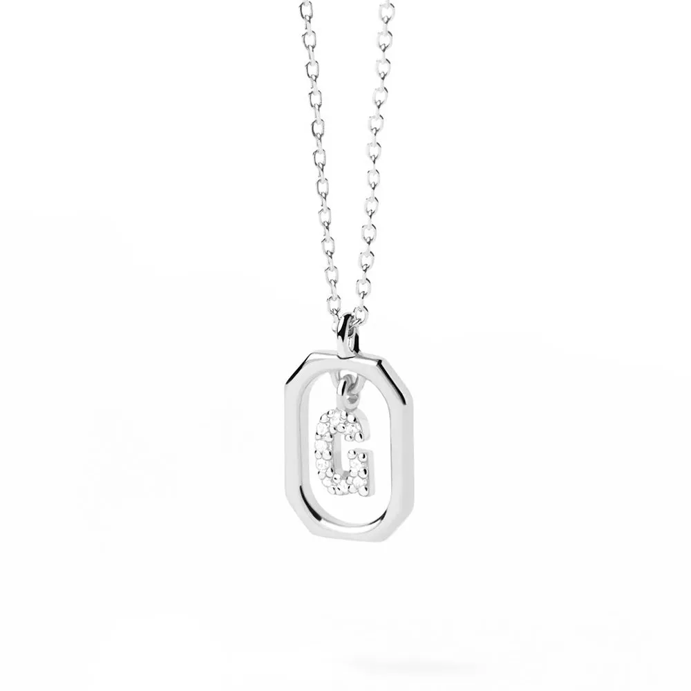 Moissanite Initial G Dangle Pendant Necklace