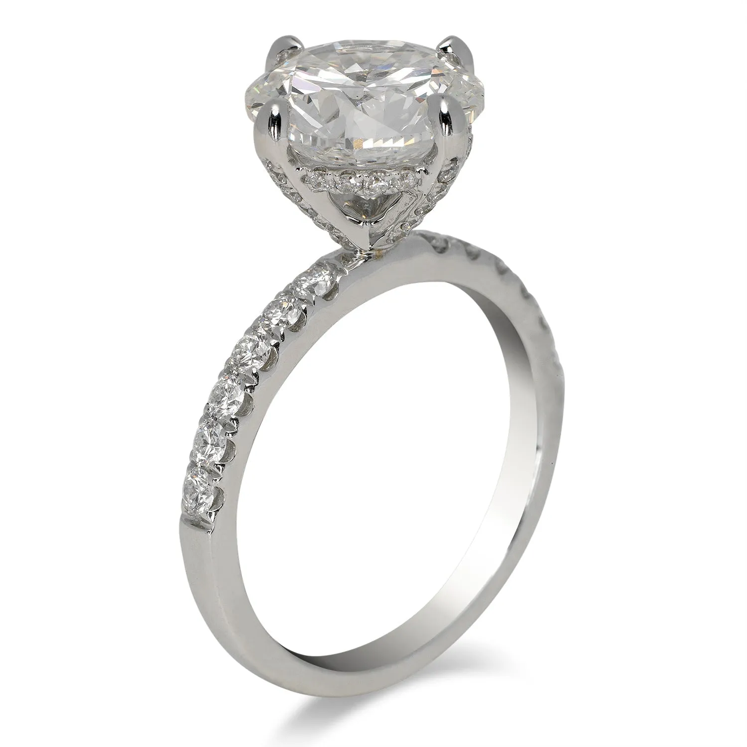 NAJA 5 CARAT ROUND CUT H COLOR VS2 CLARITY DIAMOND ENGAGEMENT RING 18K WHITE GOLD GIA CERTIFIED 4 CT G VS2 BY MIKE NEKTA