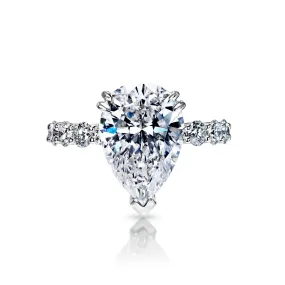 Naya 7 Carats G VVS1 Pear Shape Diamond Engagement Ring in 18k White Gold By Mike Nekta. GIA Certified