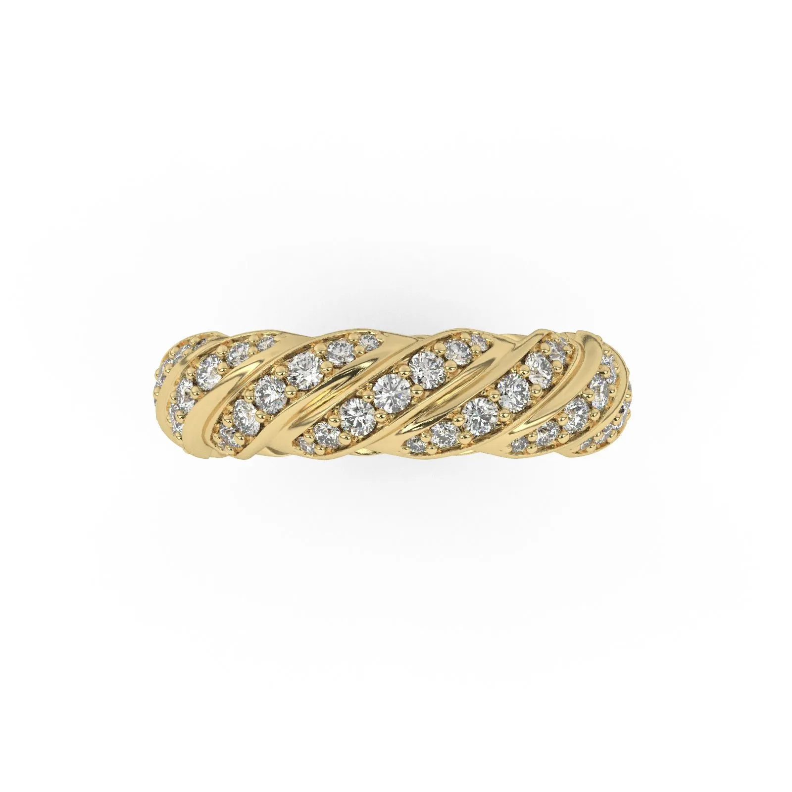 Pave Diamond Twist Ring