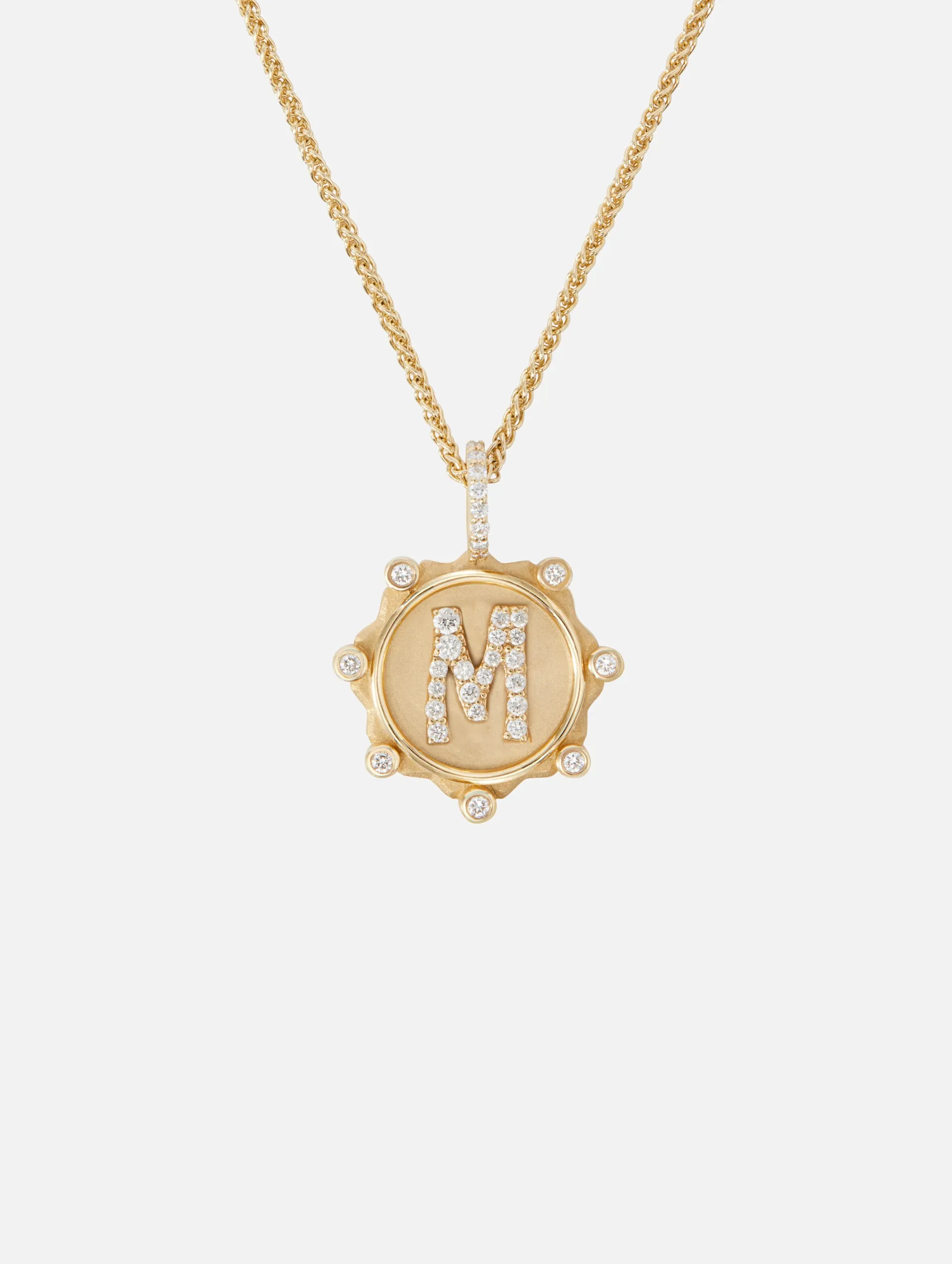 Pave Initial Coin Necklace