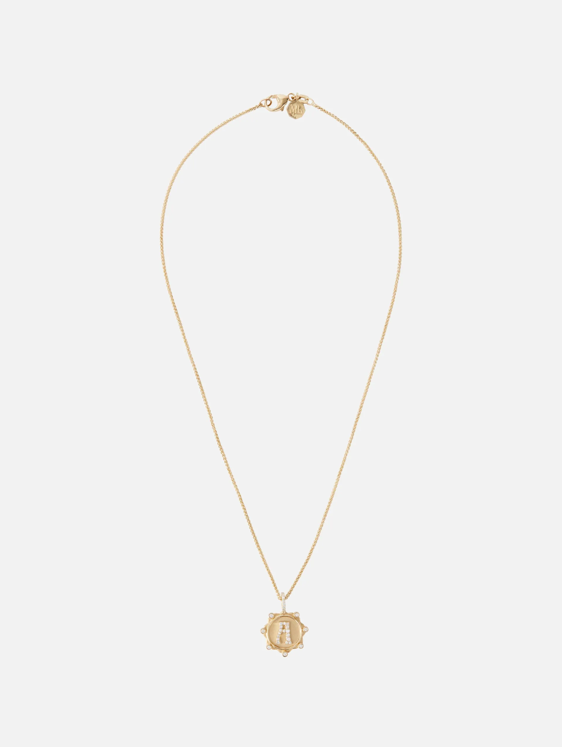 Pave Initial Coin Necklace