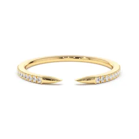 Pavé Diamonds Claw Stacking Open Ring