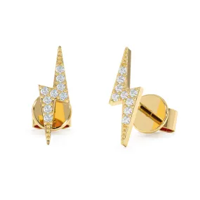 Pavé Lab Grown Diamond Lightning Bolt Stud Earrings