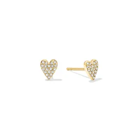 Pavé Lab Grown Diamond Mini Heart Stud Earrings