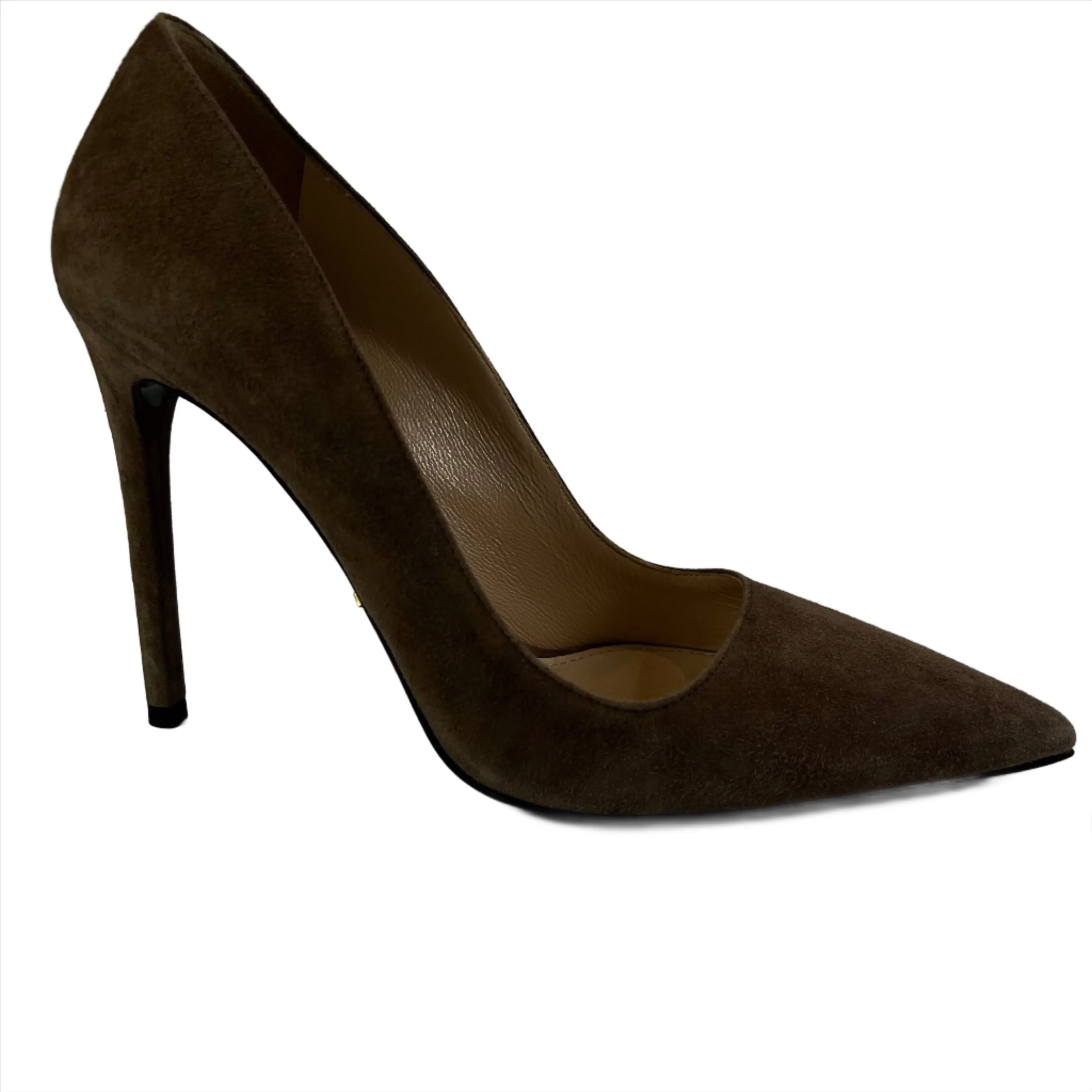 Prada 505 Taupe Suede 110 Heels 38