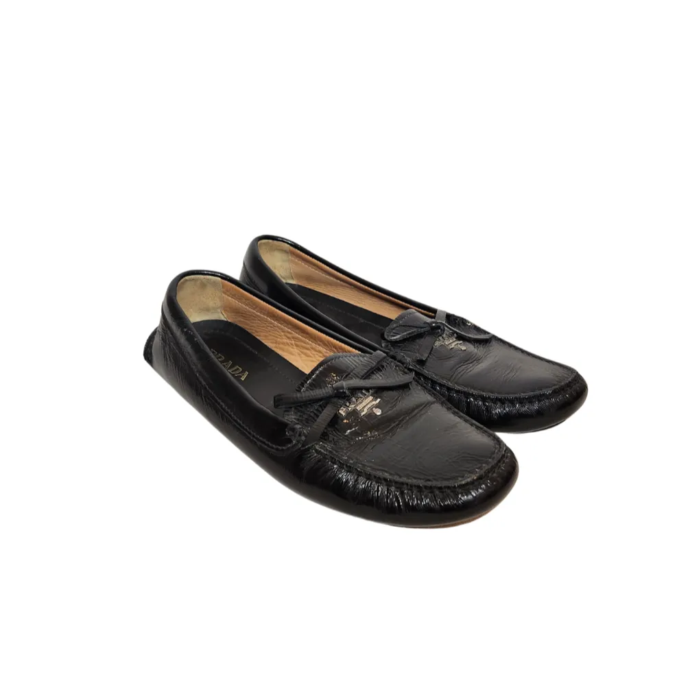 Prada Black Leather Loafers | Pre Loved |