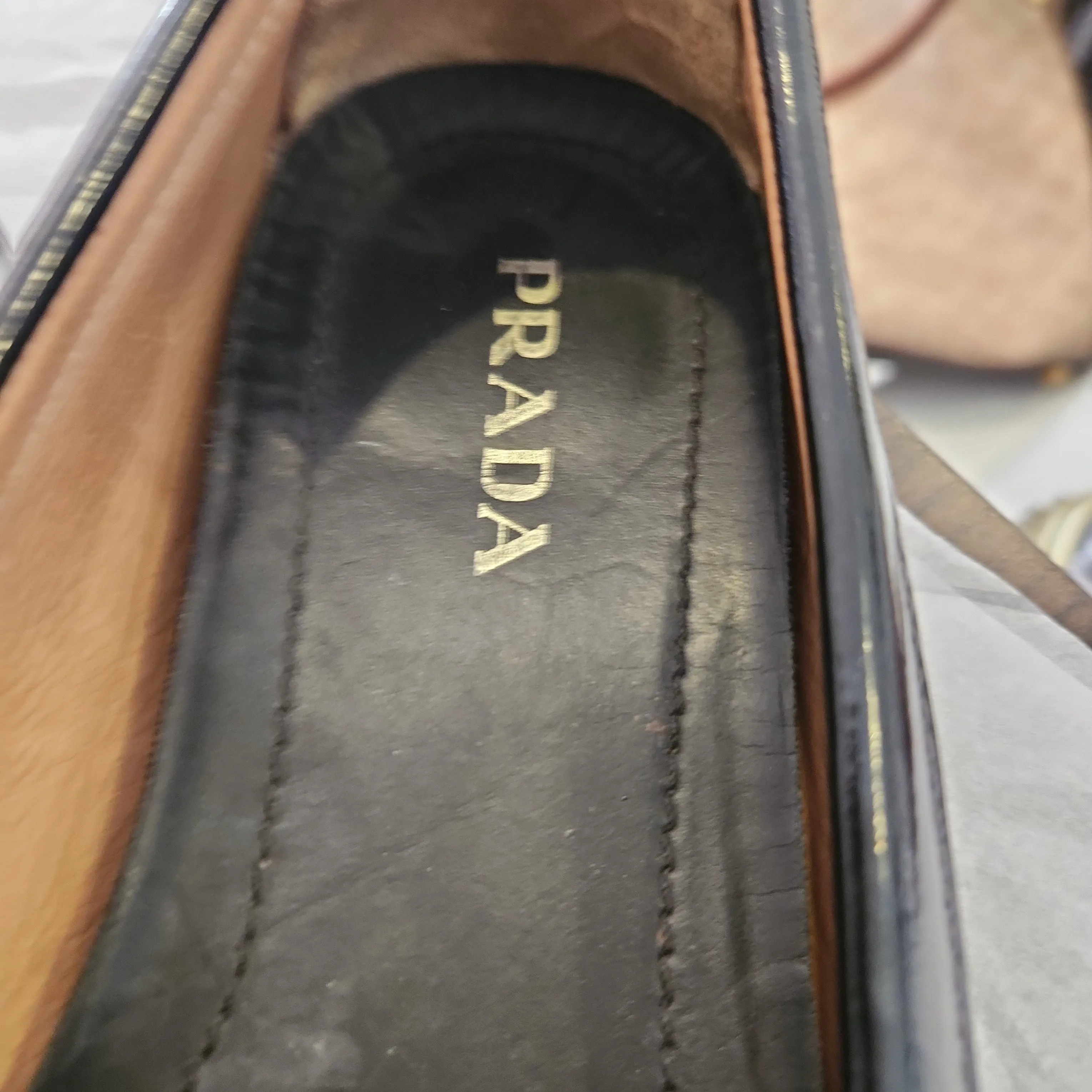 Prada Black Leather Loafers | Pre Loved |