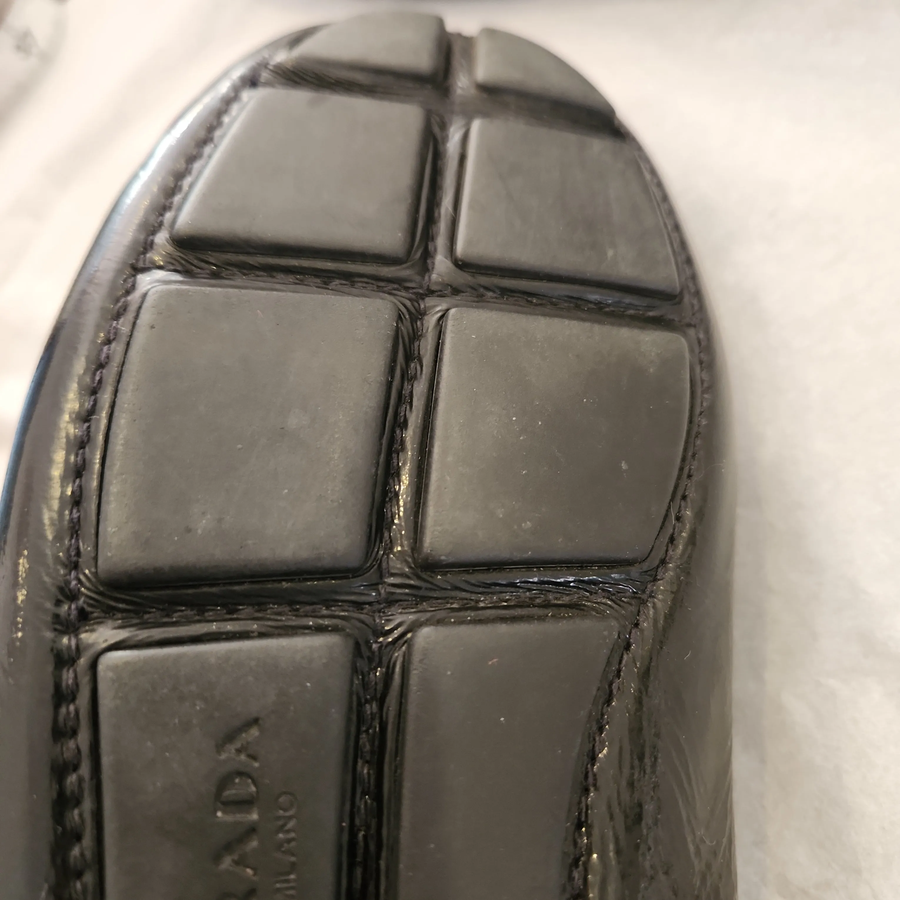 Prada Black Leather Loafers | Pre Loved |