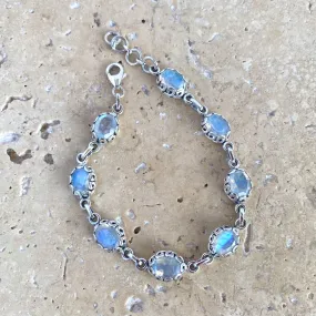 Rainbow Moonstone Oval Gemstones Bracelet - Ivy