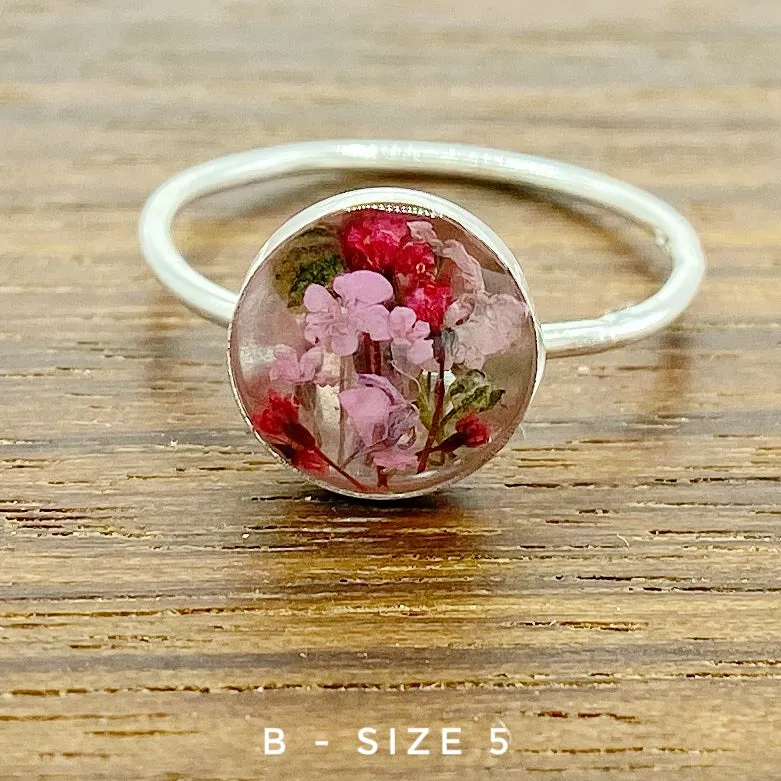 Real Flowers Terrarium Rings