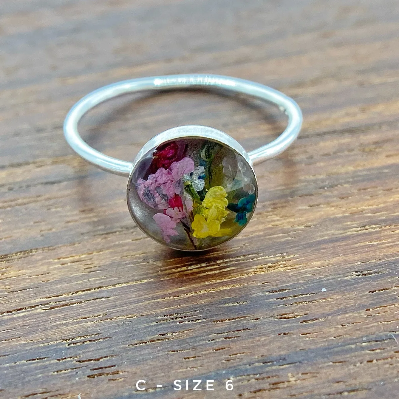 Real Flowers Terrarium Rings