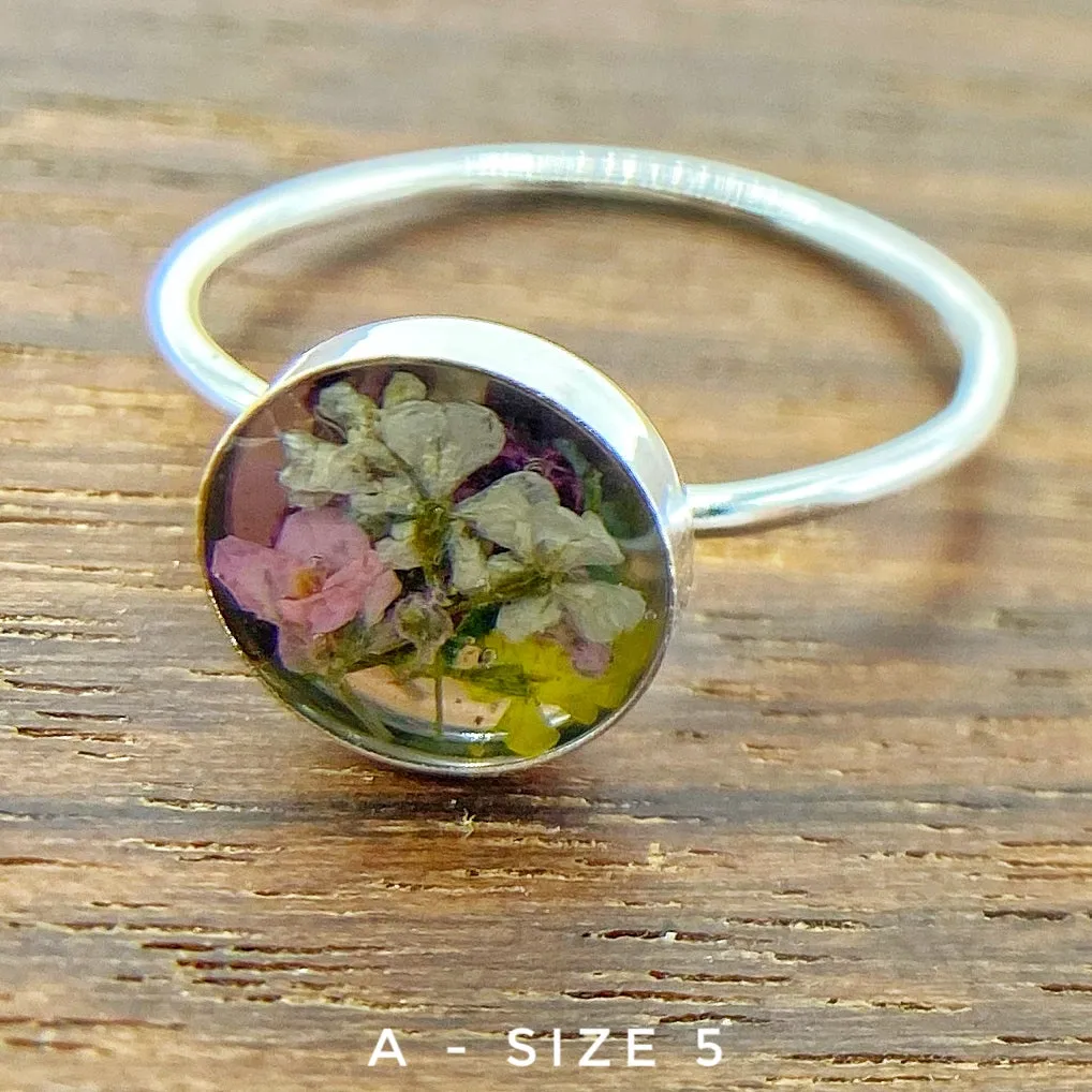 Real Flowers Terrarium Rings