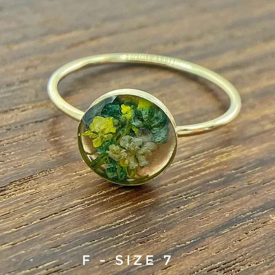 Real Flowers Terrarium Rings