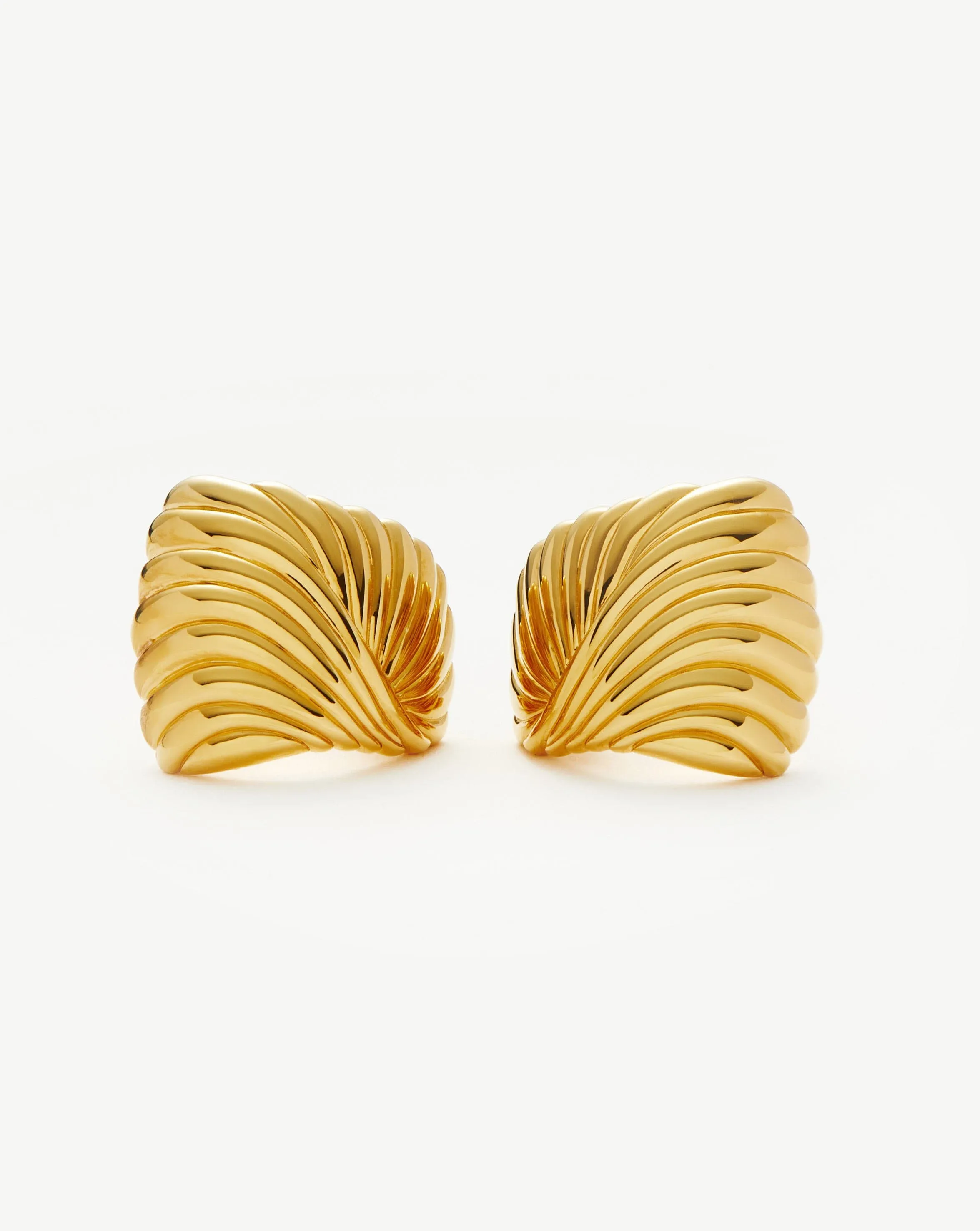 Ripple Oversized Stud Earrings | 18ct Gold Plated