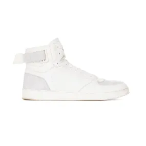 Rivoli White and Gray Leather Monogram High-Top Sneakers Men's 9