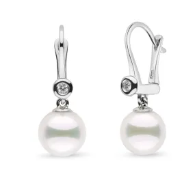 Romantic Collection Akoya 9.0-9.5 mm Pearl & Diamond Dangle Earrings