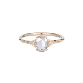 Rose Cut Diamond Oval Deco Ring