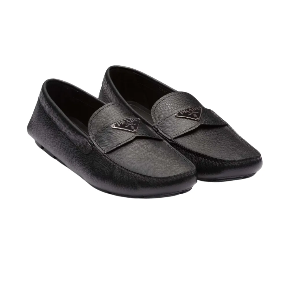 Saffiano Leather Loafers