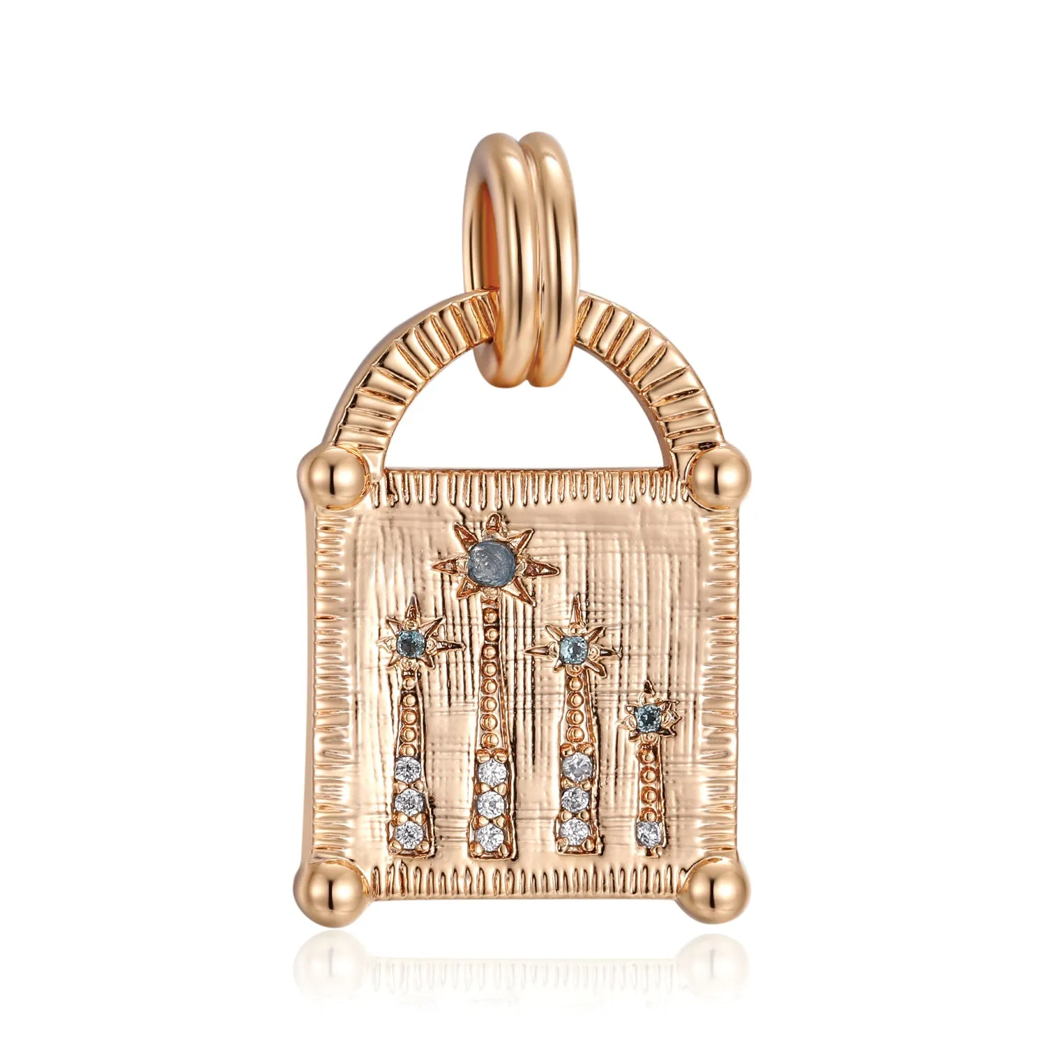 Scorpio Zodiac Topaz Pendant with Gold Starlit Padlock