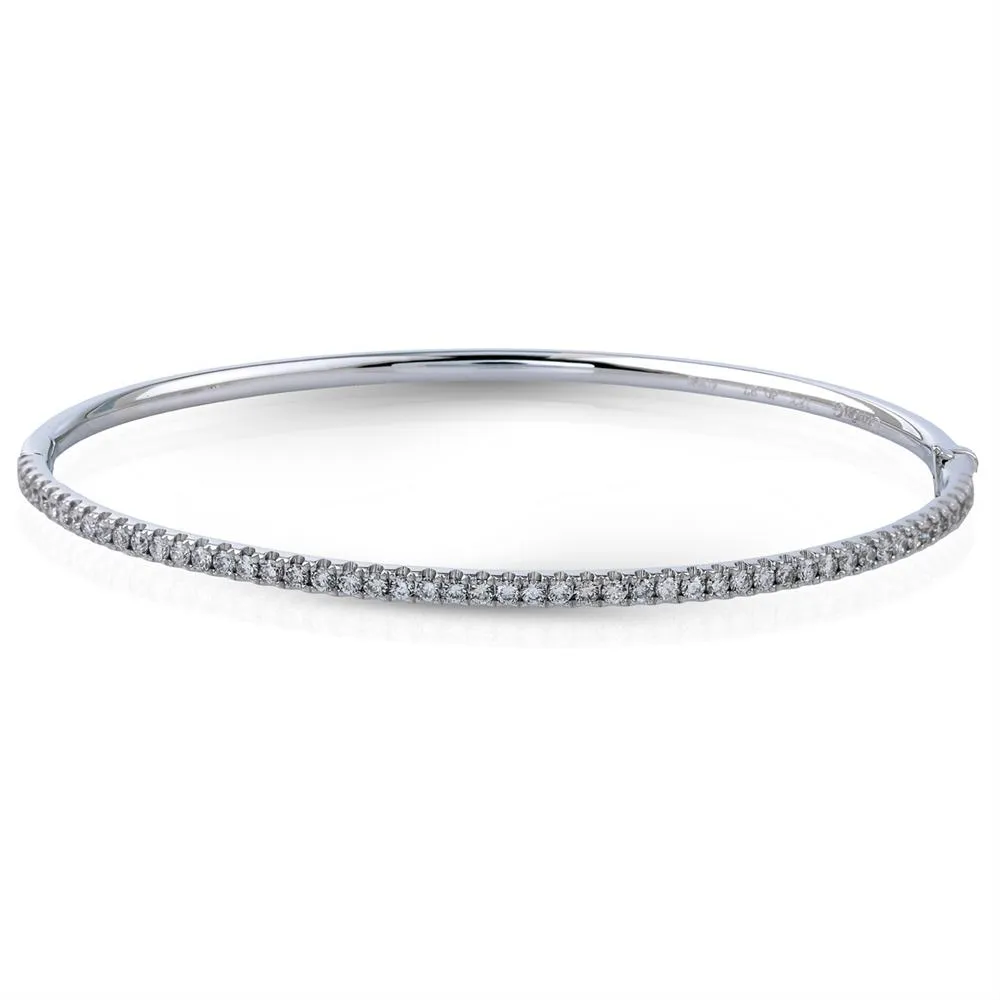 Simon G. Diamond Tennis Bracelet Bangle 18K White Gold .84 Carats MB1432