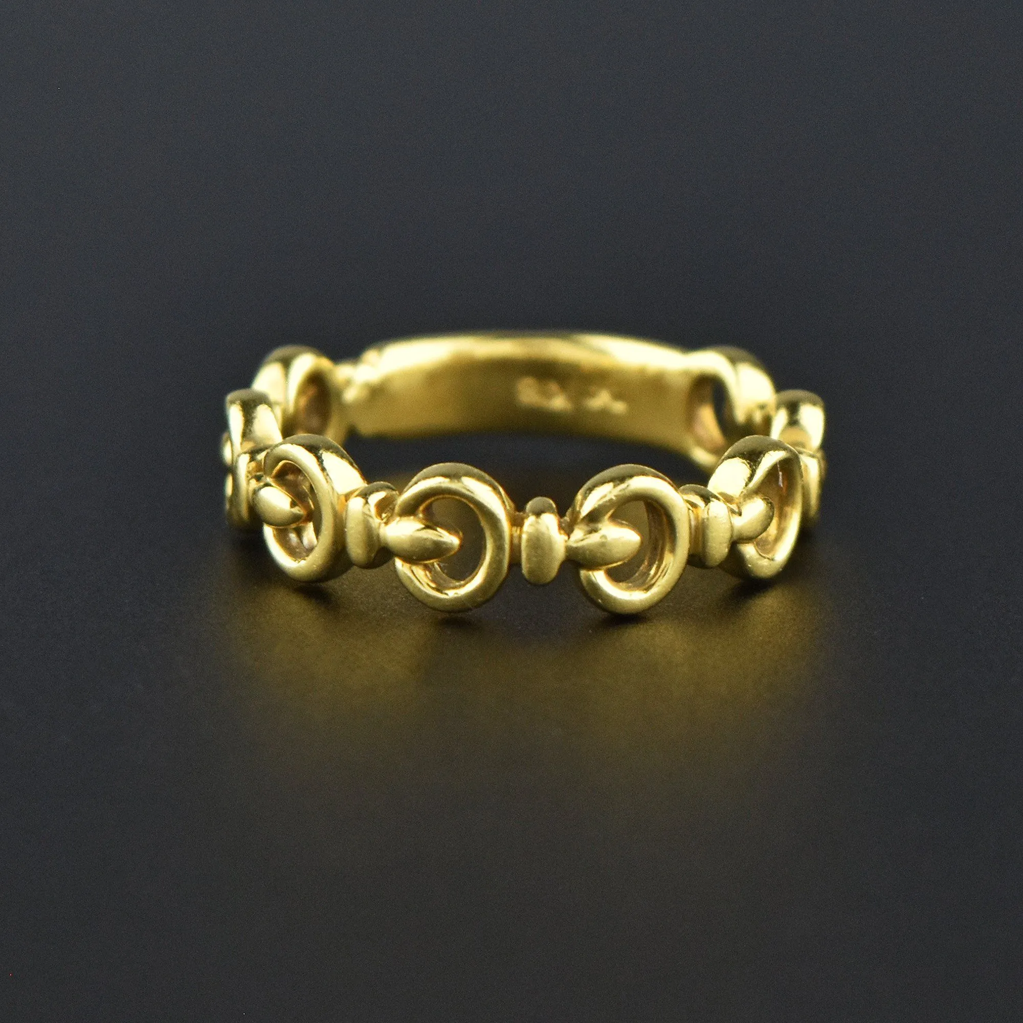 Solid 18K Gold Horse Snaffle Bit Band Ring