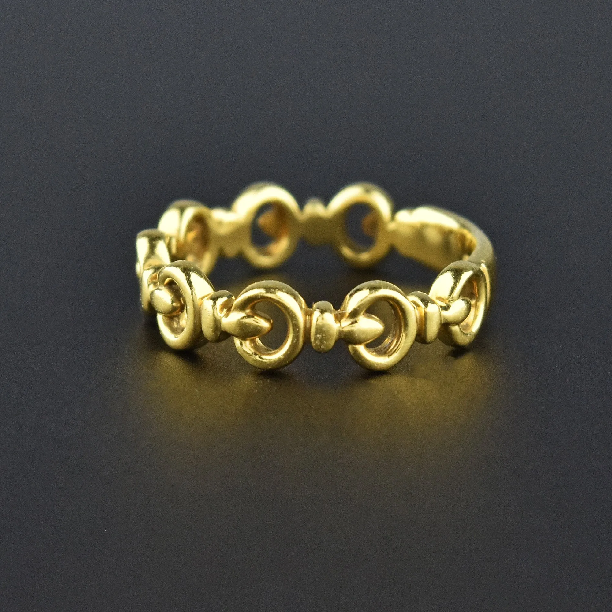 Solid 18K Gold Horse Snaffle Bit Band Ring