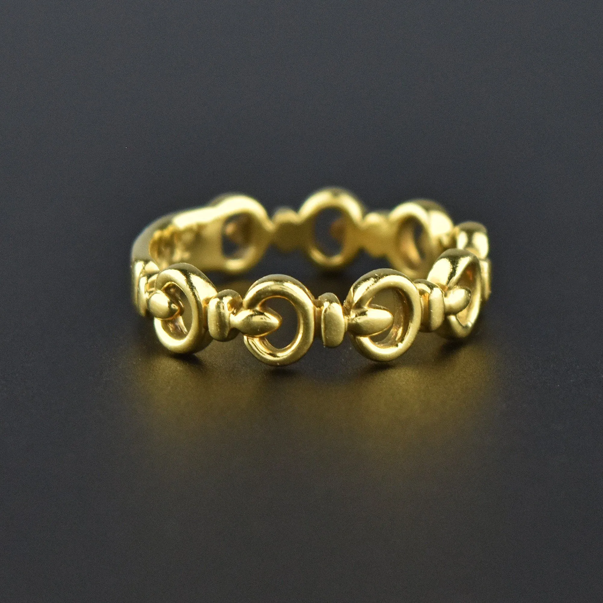 Solid 18K Gold Horse Snaffle Bit Band Ring