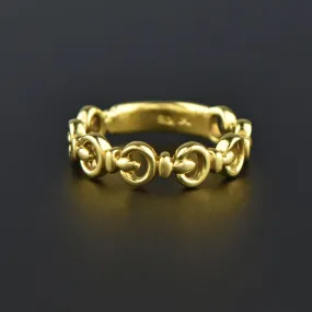 Solid 18K Gold Horse Snaffle Bit Band Ring