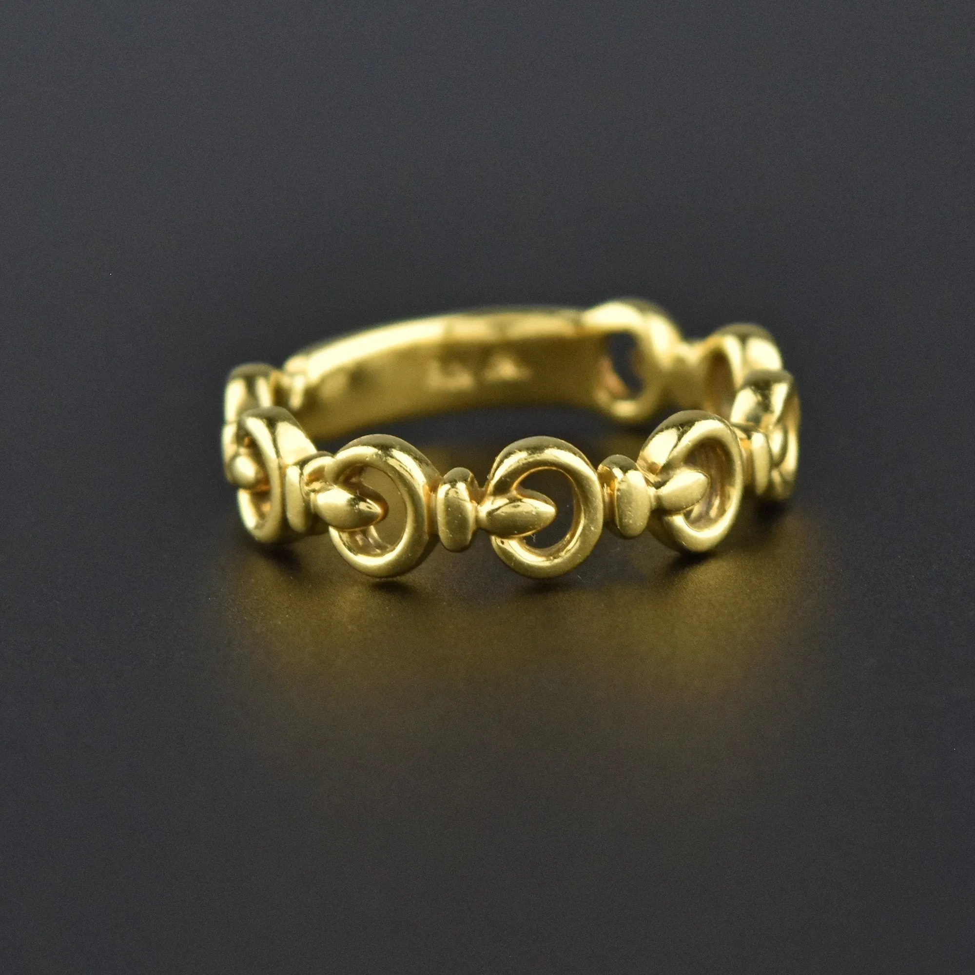 Solid 18K Gold Horse Snaffle Bit Band Ring