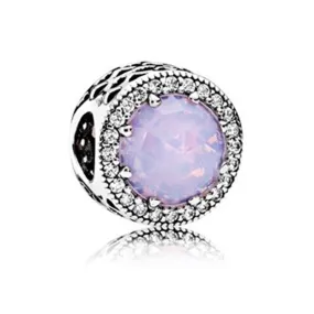 Sterling Sparkling Silver Zircon Bead Charms For Women