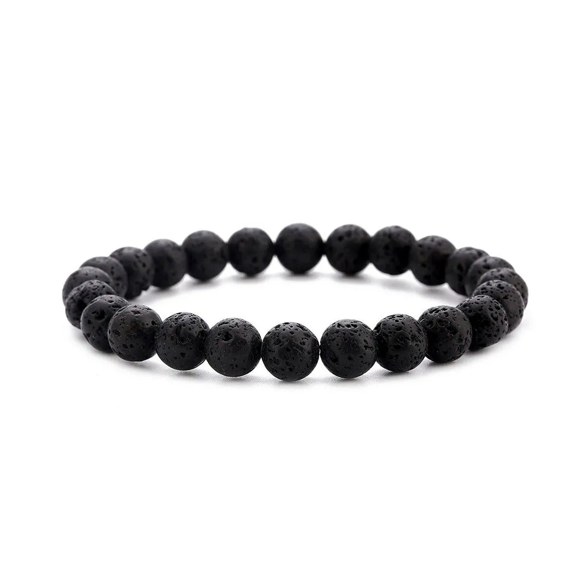 Stretch Bracelets Set 8 mm Black Onyx Men's Wrist Accessory