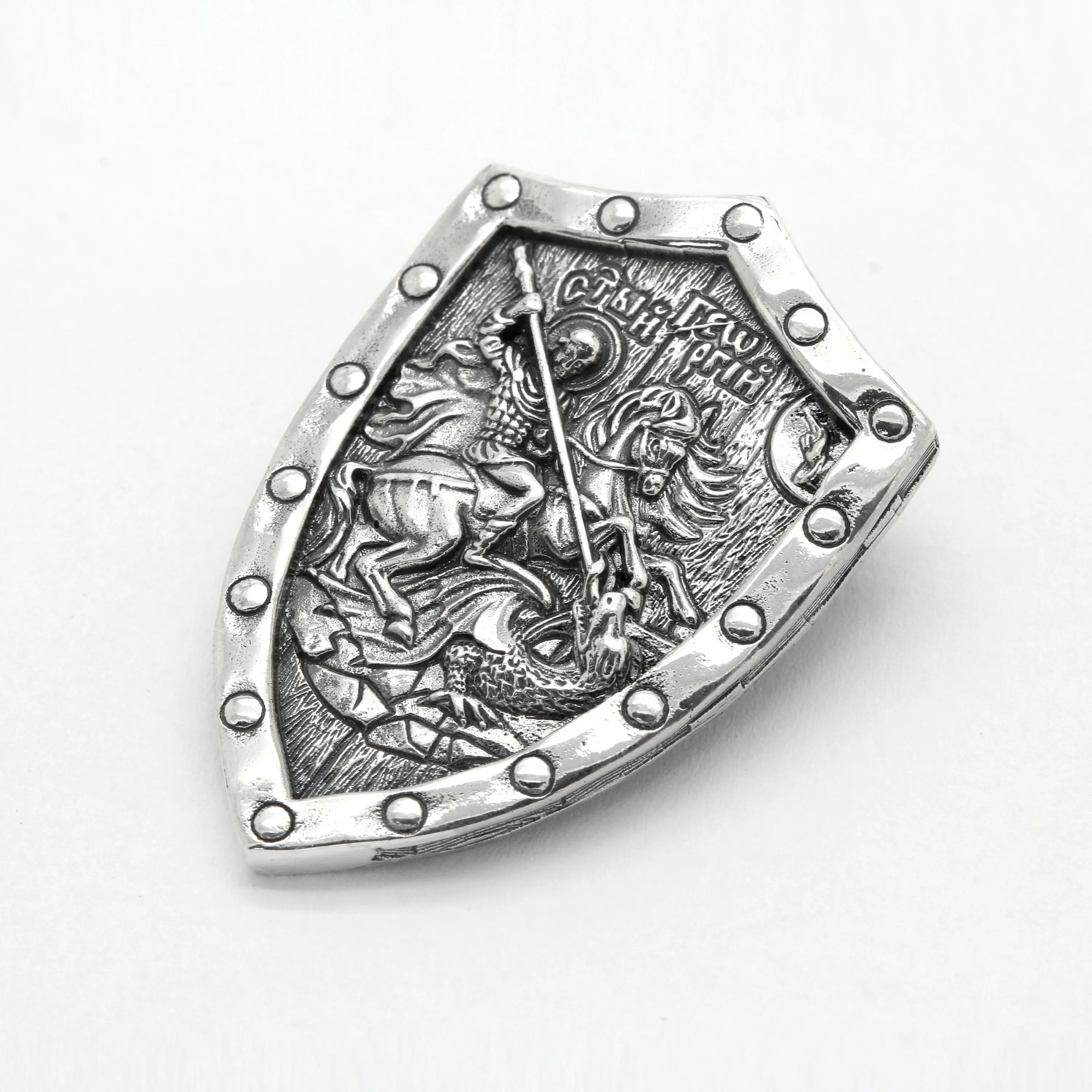 The Saint George the Victorious Archangel Mens Pendant Silver 925